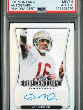 Joe Montana Autograph 2020 Leaf Pop Century PSA 9 MINT #/50